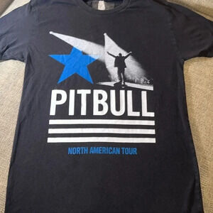 2013 PITBULL north american concert tour black short sleeve tshirt size large
